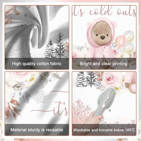 Avezano Winter Bear Baby Shower Backdrop for Girls Baby It's Cold Outside Party Decorations Photography Background We can Bearly Wait Pink Snowflakes Baby Shower Photoshoot (7x5ft) in Saudi Arabia
