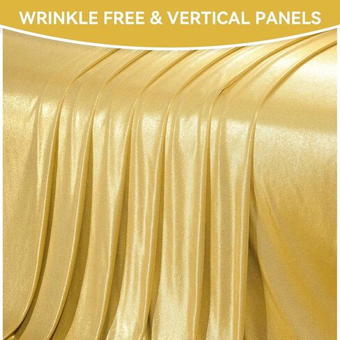 gogoparti 10x10FT Champagne Gold Sequin Backdrop Curtain - 2 Panels of 5x10FT Wrinkle-Free Glitter Drapes for Photography, Birthdays, Weddings & Graduations in Saudi Arabia