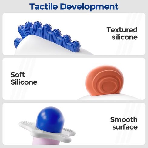 Evoceler Baby Rattles Shaker Toy, 2 Pack Musical Instruments, Soft Silicone Rattle Toys, Perfect Size for Grasp and Shake,Dinosaur Toy for 0+M in Saudi Arabia