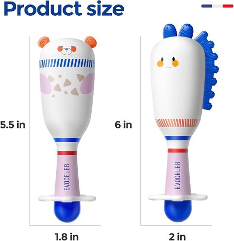 Evoceler Baby Rattles Shaker Toy, 2 Pack Musical Instruments, Soft Silicone Rattle Toys, Perfect Size for Grasp and Shake,Dinosaur Toy for 0+M in Saudi Arabia