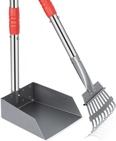 مجموعة أدوات مغرفة وصندوق دوار من Heeyoo Pooper Scooper، ومغرفة فضلات الكلاب مع امتداد بطول 41.5 بوصة، ومقابض مقطعية من الفولاذ المقاوم للصدأ قابلة للتعديل in Kuwait