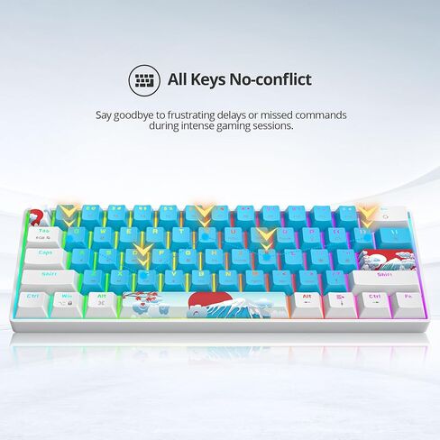 60% Mechanical Keyboard Green, Compact 60 Percent Gaming Keyboard RGB Backlit, 61 Keys Red Switches Mini Keyboard, USB Wired Office Keyboard for Windows Mac Laptop PC (61 Matcha) in Kuwait