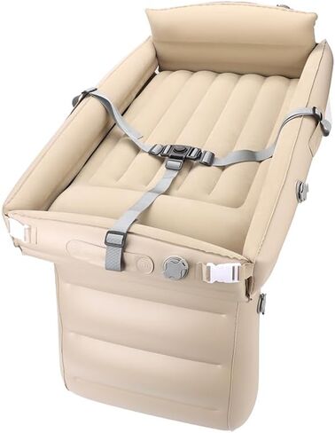 Inflatable Toddler Airplane Bed Baby Travel Bed Airplane Travel Essentials Kids Car Inflatable Bed Travel Portable Crib with Rails Sides Hand Pump Safety Belt and Carry Bag Sets in Saudi Arabia