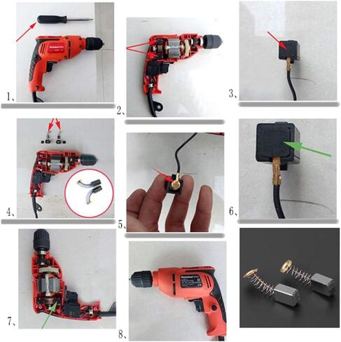 Carbon Motor Brushes Motors Repairing Part for Power Tool 10PCS Hair Dryer Stlye (4x5.5x17mm) in Saudi Arabia