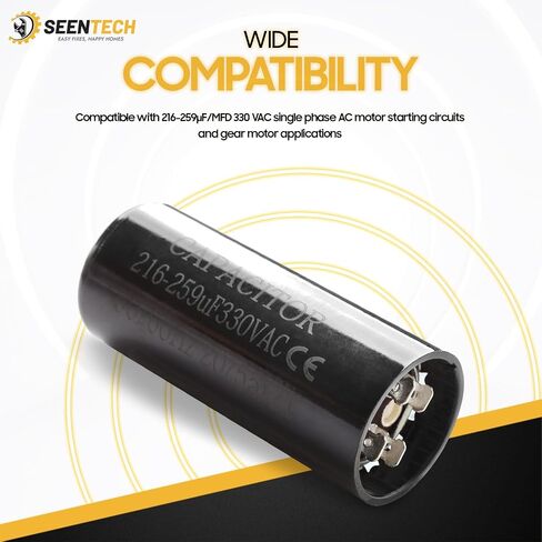 Seentech 88-108 فائق التوهج MFD CD60 330 VAC فولت 50/60 هرتز مكثف بدء مستدير، قطعة بديلة لأنظمة التدفئة والتهوية وتكييف الهواء، ومكيفات الهواء، والمضخات الحرارية in Kuwait