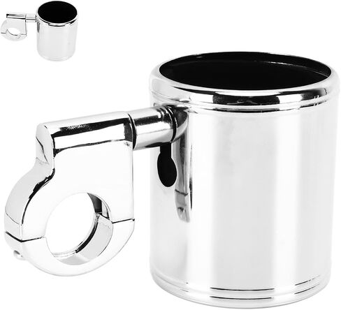 Motorcycle Handlebar Cup Holder Chrome Adjustable Universal for ATV 22-32mm Handlebar in Saudi Arabia