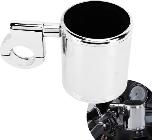 Motorcycle Handlebar Cup Holder Chrome Adjustable Universal for ATV 22-32mm Handlebar in Saudi Arabia