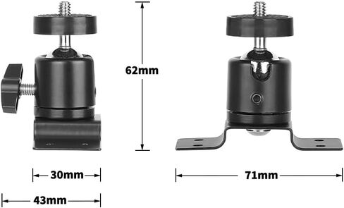 حامل على الحائط مع رأس كروي صغير 1/4 بوصة - 20 لنظام مراقبة ضوء LED للكاميرا in Kuwait