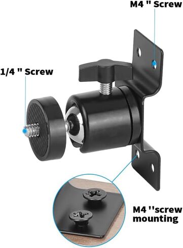 حامل على الحائط مع رأس كروي صغير 1/4 بوصة - 20 لنظام مراقبة ضوء LED للكاميرا in Kuwait
