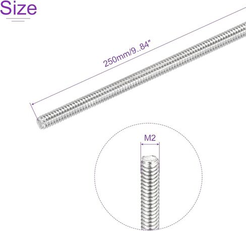 DMiotech 20 Pack M6 x 25mm Fully Threaded Rod 304 Stainless Steel Right Hand Threads Rod Bar Studs Clamps and U-Bolts in Kuwait