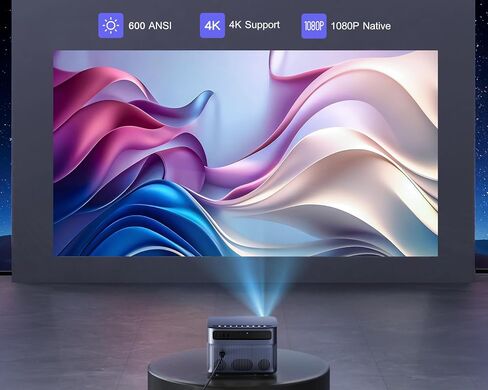 [التركيز التلقائي/حجر الزاوية] جهاز عرض 4K مع WiFi 6 وBluetooth 5.2، FHD أصلي 1080P WiMiUS P64 جهاز عرض أفلام خارجي، تكبير 50%، جهاز عرض منزلي متوافق مع iOS/Android/HDMI/TV Stick in Kuwait