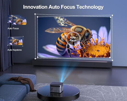 [التركيز التلقائي/حجر الزاوية] جهاز عرض 4K مع WiFi 6 وBluetooth 5.2، FHD أصلي 1080P WiMiUS P64 جهاز عرض أفلام خارجي، تكبير 50%، جهاز عرض منزلي متوافق مع iOS/Android/HDMI/TV Stick in Kuwait
