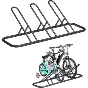 حامل الدراجة Mr IRONSTONE، حامل الدراجة الأرضية للمرآب، حامل تخزين الدراجة في الأماكن المغلقة/الخارجية، حامل وقوف السيارات للدراجات الجبلية، دراجة الطريق ودراجة الأطفال (أسود، 5 دراجات) in Kuwait