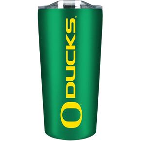 Campus Colors College Stainless Steel, Double Walled, Vacuum Insulated, Reusable Collegiate Tumbler with Slider-Top Lid for Travel, Sports, and Coffee, 18 oz (Oregon Ducks - Green)