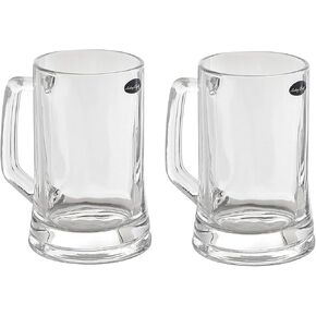 Amlong Crystal Lead-Free Beer Mug - 12 oz (Right For 1 Bottle), Set of 2