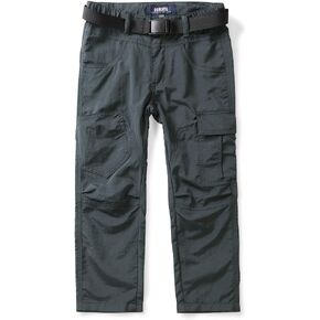 OCHENTA Kids Boy's Youth Quick Dry Pull on Outdoor Cargo Pants، المشي لمسافات طويلة والتخييم وصيد الأسماك علامة رمادية 170-12-13 سنة in Kuwait