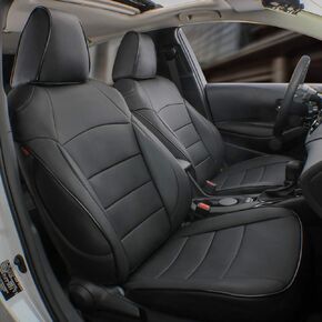 EKR Custom Fit Camry Car Seat Covers for Select Toyota Camry Hybrid 2012 2013 2014 2015 2016 2017 - Full Set,Leather (Beige)