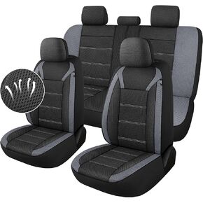 Breathable Car Seat Covers 2 Front Set, 3D Air Mesh Cloth Seat Covers for Cars, Automotive Car Interior Covers Universal Fit for Sedans SUV Trucks Vans(Black)