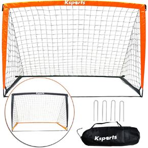 Ksports Portable Soccer Goal(s) | Soccer Net for Backyard Training | Includes Soccer Ball, Pump, 8 Training Cones & Carry Bag for 4'x3' Bundles | 6'x4' Bundles Includes Single Net & Carry Bag only