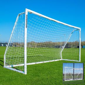 QUICKPLAY Q-Fold Match Soccer Goal | The 30 Second Folding Soccer Goal Match Standard [Single Goal] The Best Weatherproof Soccer Net for Adults & Kids