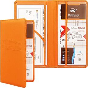 Car Registration and Insurance Holder, Premium Leather Insurance and Registration Holder,vehicle Glove Box Car Organizer, with Magnetic Shut for Cards, Driver License (Black)