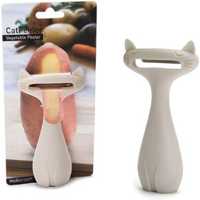 Peleg Design CatPeeler Cute Vegetable Peeler, Cat Design Peeler for Potato Carrot Fruit, Kitchen Utensil Décor (Black)