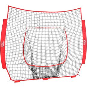 Baseball & Softball Replacement Net (NET ONLY) 7-Strand Heavy Duty Knotless Polyester Replacement Baseball Net for Baseball Pitching Hitting and Throwing Practice Fits 7x7FT Size Baseball Bow Style