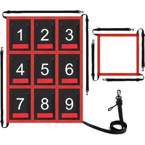 AOLIGEIJS Adjustable Strike Zone Target for Baseball Net,Numbered Pitching Pad,Baseball Softball Target,Practice Throwing and Hitting with Accuracy,for 6x6,7x7 or 8x8 Foot Nets