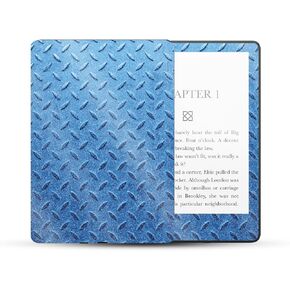 MightySkins Glossy Glitter Skin Compatible with Amazon Kindle Paperwhite 5 6.8-inch 11th Gen (2021) Full Wrap - Blue Gridiron | Protective High-Gloss Glitter Finish | Easy to Apply | Made in The USA