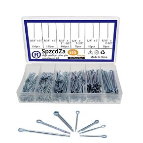 Cotter Pin Assortment Kit, SpzcdZa 555pcs Steel Cotter Pins Clip Key Fastner Fitting Assortment Kit for Automotive Mechanics Small Engine Repair Mechanics, Car Garage, Power Equipment, Cars, Trucks