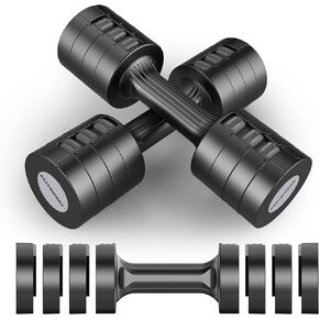 EAST MOUNT Adjustable Hand Dumbbell for Women 5lb Dumbbells Set of 2, 4 in 1 Small Dumbbell Set Each 2lb 3lb 4lb 5lb Free Weights