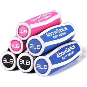 AboveGenius Hand Weights Set for Women&Men,Soft Dumbbells Set of 6(1lb 2lb 3lb Each Pack) for Dumbbell Walking Weight Sets with Hand Strap for Workout Running, Jogging and Physical Therapy (3 Pair of(1/2/3 pound)small weights)