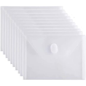 YESSART 5x7 Small Plastic Envelopes Receipt Check Storage File Holder Case 20 Pack Hook & Loop Closure