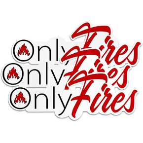 (3PCS) Only Fires Sticker Firefighter Helmet Hard Hat Fireman Stickers For Men Father Dad Adults Funny Decals Waterproof Vinyl Sticker for Water Bottle Tumbler Phone Case Cars Laptops Gifts (2 Inches)