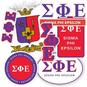 Sigma Phi Epsilon Standard Sticker Sheet Decal Laptop Water Bottle Car sig ep (Full Sheet - Standard)