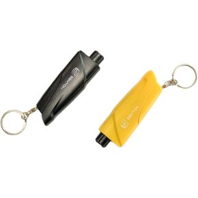 Window Breaker Seatbelt Cutter Glass Breaker Keychain Car Emergency Escape Tool for Land and Underwater, Pack of 2 (Black-Black)