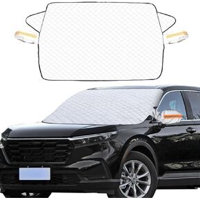 Hrozny Car Windshield Cover for Ice and Snow, SUV Half Car Cover Top with Reflective Straps, Winter Car Snow Cover Universal Fit for Most Cars (SUV)