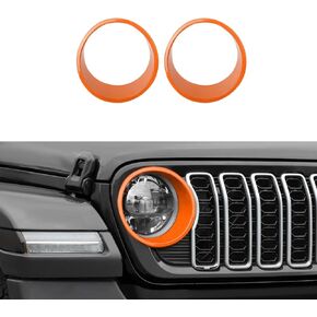 غطاء المصباح الأمامي من Hoolcar متوافق مع Jeep Wrangler JL & Wrangler Unlimited 2024، ملحقات خارجية، أسود