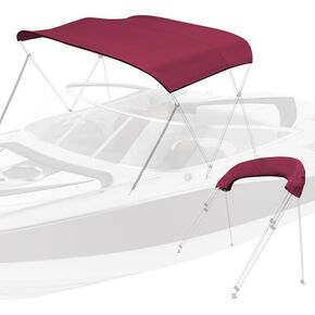 KAKIT 3 4 Bow Bimini Top Replacement Cover, Marine Grade Fabric Canvas with Storage Boot Easy Install Zipper Closure, Sun Shade Boat Canopy Replacement Canvas Only No Frame
