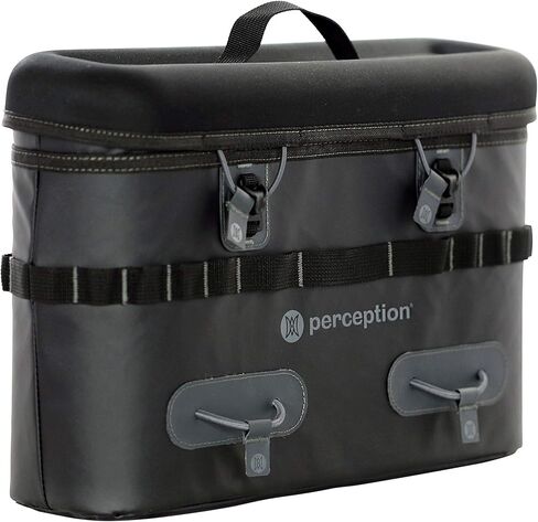 حقيبة السرج من Perception Kayaks | معالجة نظام تخزين قوارب الكاياك الخارجة عن القانون | يحمل صندوقين 3600 بلانو | مقاومة للرذاذ | سحاب علوي |، أسود in Kuwait