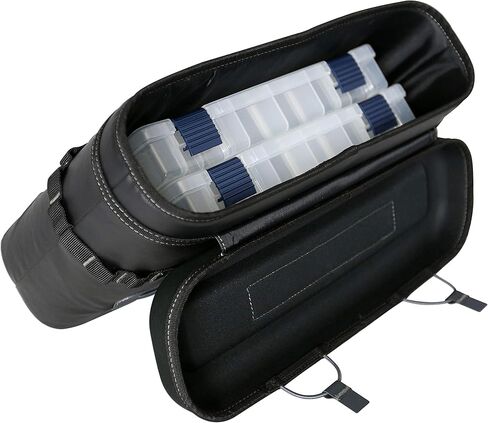 حقيبة السرج من Perception Kayaks | معالجة نظام تخزين قوارب الكاياك الخارجة عن القانون | يحمل صندوقين 3600 بلانو | مقاومة للرذاذ | سحاب علوي |، أسود in Kuwait