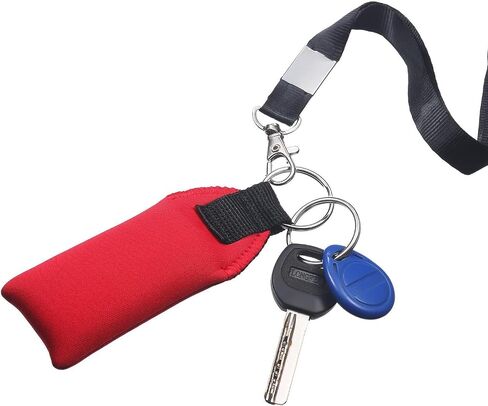 TecUnite Floating Neoprene Boat Keychain, 3 Pack Key Chain and Lanyard, Floatable Foam Key Fob for Water Sports, Red, Yellow, Blue, Black, 13.5 cm/ 5.3 inch in length,8542109960 in Saudi Arabia