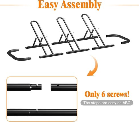 حامل الدراجة Mr IRONSTONE، حامل الدراجة الأرضية للمرآب، حامل تخزين الدراجة في الأماكن المغلقة/الخارجية، حامل وقوف السيارات للدراجات الجبلية، دراجة الطريق ودراجة الأطفال (أسود، 5 دراجات) in Kuwait