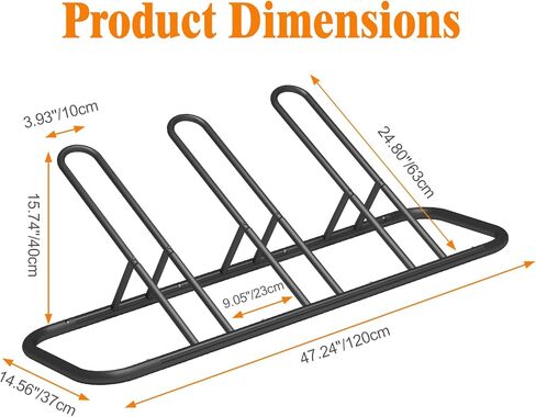حامل الدراجة Mr IRONSTONE، حامل الدراجة الأرضية للمرآب، حامل تخزين الدراجة في الأماكن المغلقة/الخارجية، حامل وقوف السيارات للدراجات الجبلية، دراجة الطريق ودراجة الأطفال (أسود، 5 دراجات) in Kuwait