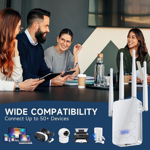 2024 WiFi Extender Internet Booster, WiFi Extenders Signal Booster for Home Cover up to 10000 Sq.ft, High Speed Wi Fi Amplifier Easy Setup, Compatible with IP Cameras, Fire Stick TV, Alexa Devices in Kuwait