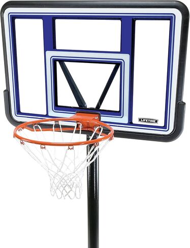 Lifetime Pro Court Height Adjustable Portable Basketball System, 44 Inch Backboard, Blue/White in Saudi Arabia