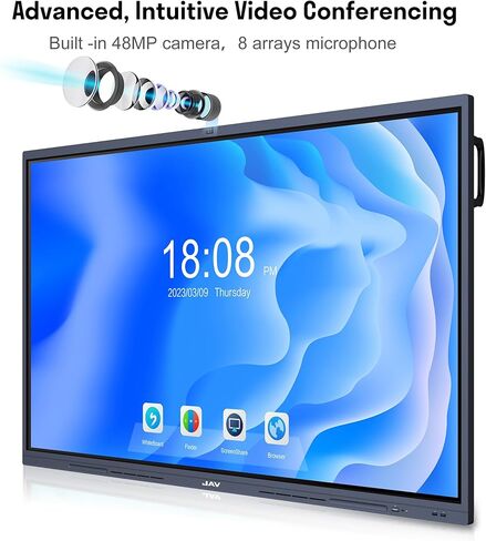 السبورة الذكية، 65 بوصة 4K UHD السبورة الذكية، السبورة الذكية التفاعلية التي تعمل باللمس، السبورة الذكية للفصول الدراسية والأعمال، نظام بيئي قوي للتطبيقات للاجتماعات عن بعد (اللوحة فقط) in Kuwait