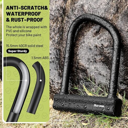 LuTuo U Bike Lock with Key, 17mm Bike Locks Heavy Duty Anti Theft Carbon Steel Bicycle Lock High Security Ebike Lock for Electric Scooter Mountain Bikes Wheel in Saudi Arabia