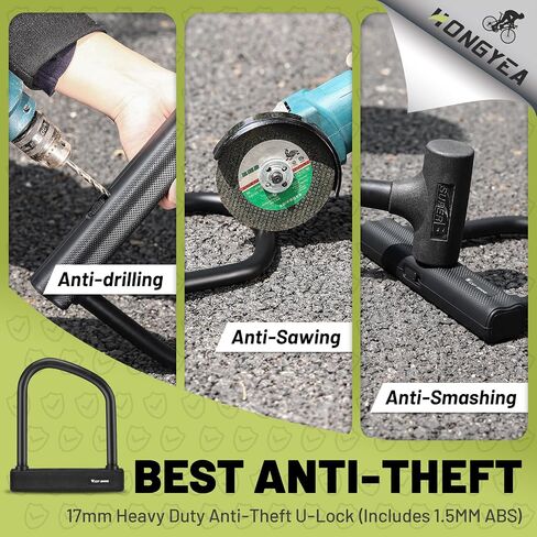 LuTuo U Bike Lock with Key, 17mm Bike Locks Heavy Duty Anti Theft Carbon Steel Bicycle Lock High Security Ebike Lock for Electric Scooter Mountain Bikes Wheel in Saudi Arabia