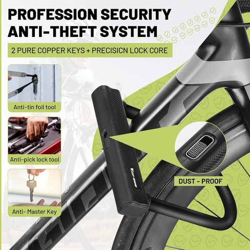 LuTuo U Bike Lock with Key, 17mm Bike Locks Heavy Duty Anti Theft Carbon Steel Bicycle Lock High Security Ebike Lock for Electric Scooter Mountain Bikes Wheel in Saudi Arabia